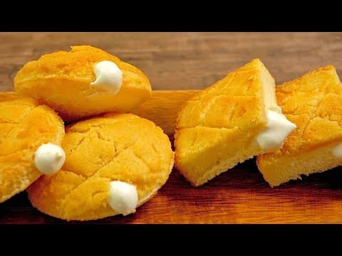 초간단! 식빵으로 생크림 가득찬 소보로빵 만들기~!! 에어프라이어 레시피! (오븐가능)