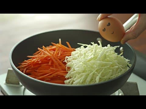 양배추, 당근은 매일 아침식사로 이렇게 드세요‼️ 당근의 항암, 항산화 성분 다 살리고 노안에도 최고👍 뱃살도 쏙 빠져요😍