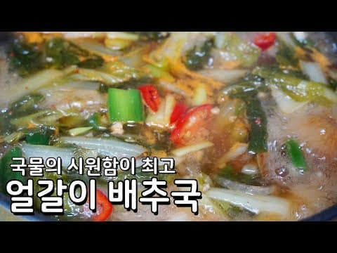 국물의 시원함은 최고 얼갈이 배추 된장국 - 배추국 맛있게 끓이는 법