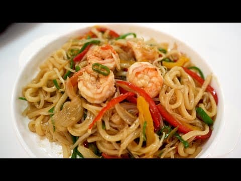 호불호 없이 모두 좋아하는 맛! 새우 볶음우동👍