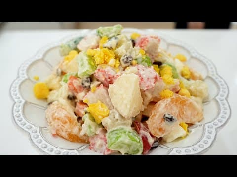 설날 밑반찬 미리 만들어두세요! 과일사라다(감자샐러드) 미리 만들어도 물 안생겨요.