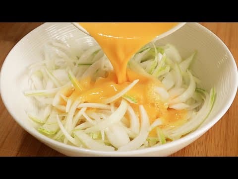 양파에 계란을 부으세요! 양파를 두배로 맛있게 먹는 색다른 방법💯