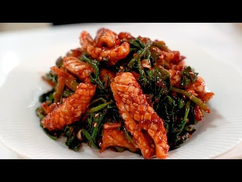 새콤달콤 오징어초무침에 제철 시금치 넣어보세요! 명절 밑반찬으로도 강력추천!