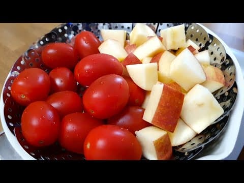 집에 있는 토마토+사과 이렇게 먹고 뱃살은 쏙 들어가고 피부는 탱탱~ 똥배없어짐주의😉 간단하면서 맛있는 토마토 사과주스 / 해독주스