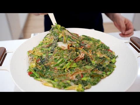 냉장고 '남는 야채들' 이렇게 해결하세요~ 어떤 야채를 넣어도 맛있는 야채전 (Vegetable pancake ENG SUB)