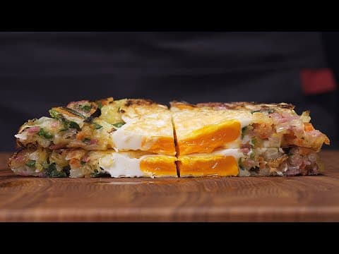 냉장고 털기 레시피! 바삭바삭 야채 계란전! 간단 요리👍