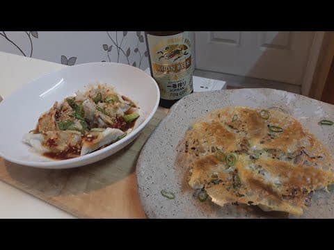 강슆 :) 맥주 안주 / 기린 이치방과 교자만두 굽기와 물만두 &고추기름소스 만들기