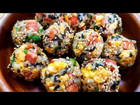 명절선물로 쌓인 스팸 "이렇게" 만드니 금방 먹어요💥동글동글 스팸계란주먹밥~정말 맛있어요!💯