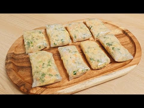 만두 땡길 때 당면 고기 없이 이렇게 뚝딱 만들어 보세요🥟만두피로 만든 것보다 맛있어요 (라이스페이퍼 김치만두,납작김치만두)