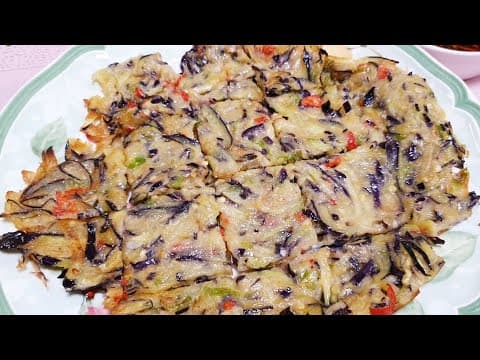 가지전 부치는법 - 채를 썰어 바삭하게 구운 가지전부치는법 맛있는가지요리