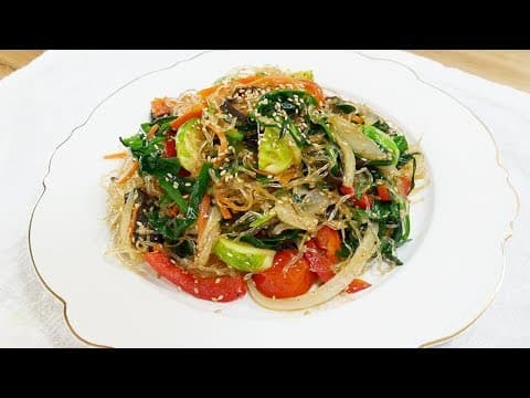 천사채 잡채 ( Glass noodles stir fried with vegetables )