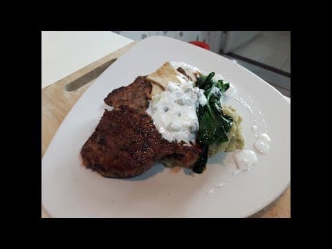 강슆:) 돼지 목살 요리 / 맛이 풍부한 돼지 목살 스테이크 와 요거트 소스 만들기 ( Pork shoulder steak&Yoghurt sauce)
