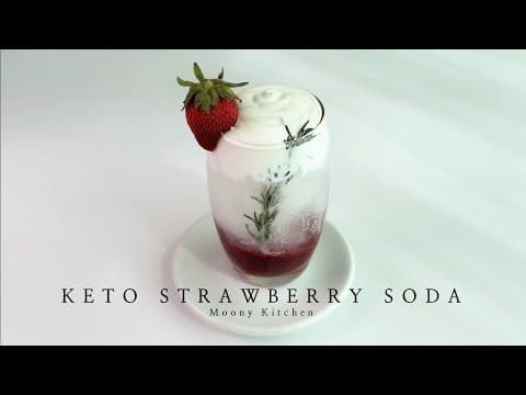 다이어트 딸기 크림소다, 방탄커피가 지겹다면, Low Carb Strawberry Cream Soda | KETO, LCHF, Ketogenic, 저탄고지, 키토제닉, 저탄수