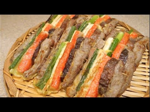 색을 예쁘게 내는 비법공개❤️ 단 4가지 재료로 쉽게 만드는 산적꼬치 | 보는재미&먹는재미 | 명절음식 | 잔치음식 | 잔치상 | 꼬치전 | 산적전 | 손님상차림, 손님초대요리