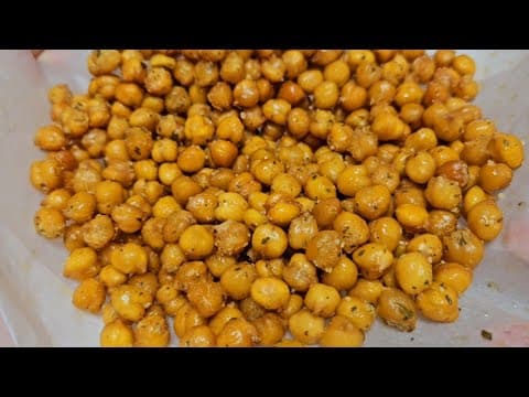 삶은 병아리콩 있다면.. 밀가루 설탕 범벅 과자 대신 이렇게 드세요!! 기름에 튀기지 않고 만들기도 간단해요 (병아리콩 에어프라이어 과자 간식 만들기)