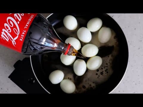 삶은 계란에 콜라를 부어주세요. 👍 놀랍도록 맛있는 요리가 만들어집니다.^^  강쉪