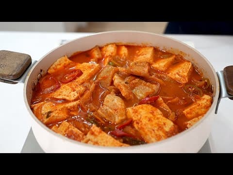 쌀쌀한 날씨에 생각나는 삼겹살 넣은 🥘두부짜글이🥘이만 있으면 반찬이 필요없어요~