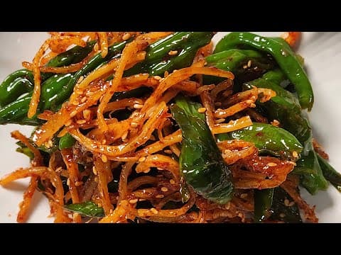손맛은 덤🖐️따로 볶아 합쳐주세요❗️쫄깃쫄깃 매콤 달콤한 진미채꽈리고추무침 진미채볶음 꽈리고추볶음