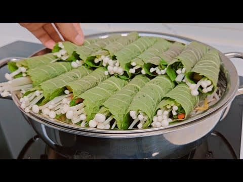 깻잎과 채소는 이렇게 밥대신 드세요!! 뱃살은 빠지고 피부가 환해져요 (ft. 깻잎 야채말이찜, 겨자소스 만들기)