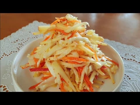 사과와 양배추를 이렇게 만들어 놓고 매일 아침 드세요! 뱃살이 쏙 들어가고 당뇨 대장암 예방에 좋아요👍사과 양배추 샐러드