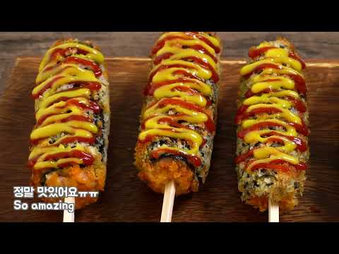 김치 볶음밥, 스팸 치즈 김밥 튀김!!! 꿀맛!!! 김밥 레시피,에프레시피