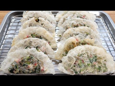 라이스페이퍼로 "OO"을 만들었더니 바삭바삭 너무 맛있어요~💥온 가족이 반해버린 라이스페이퍼 만두 100점 만점에 100점이에요💯