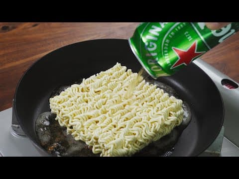 라면에 맥주를 부으면 5분 만에 놀라운 요리가 완성됩니다.(4K)