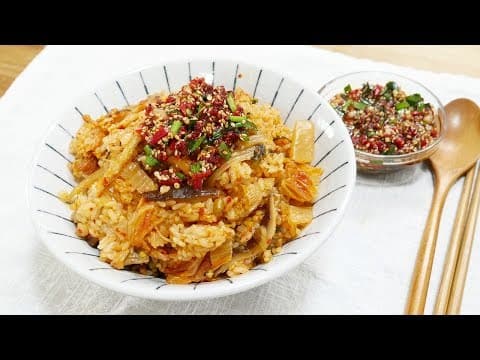 전기밥솥 냉이김치밥 ( Shepherd's purse Kimchi rice )