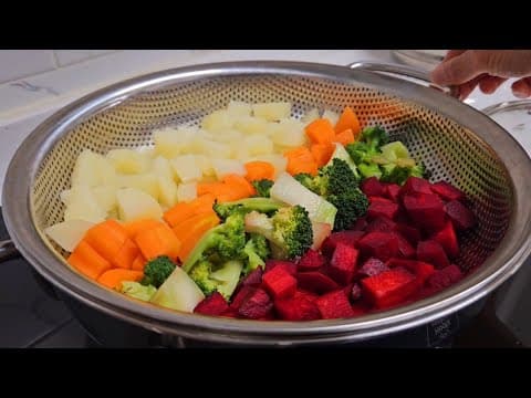 채소는 이렇게 쪄서 1일 1채소 챙겨드세요!! 밥대신 2주만 챙겨드셔도 몸속 독소가 빠지고 허리가 홀쭉해져요 (ft.채소찜 소스, 야채찜 샐러드)