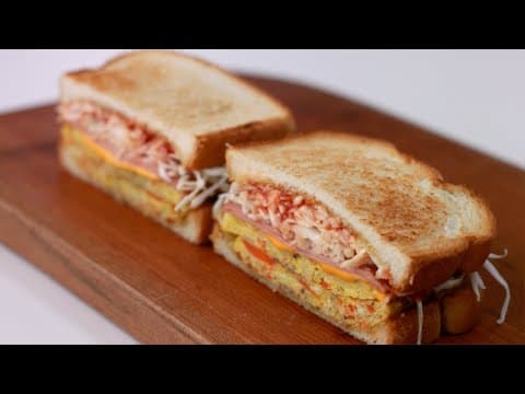 초간단 아삭아삭 두툼한 양배추 토스트 레시피 / 건강한 아침