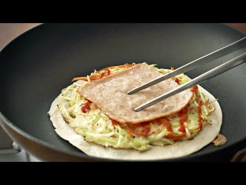 아침식사로 새로운 또띠아 양배추 토스트를 만들어 보세요 😍 빵보다 맛있어요👍🏻