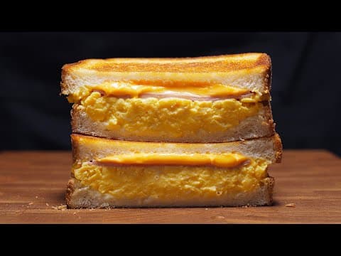 부드럽고 폭신한 계란이 듬뿍! 크림치즈 계란 토스트 만들기(4K)