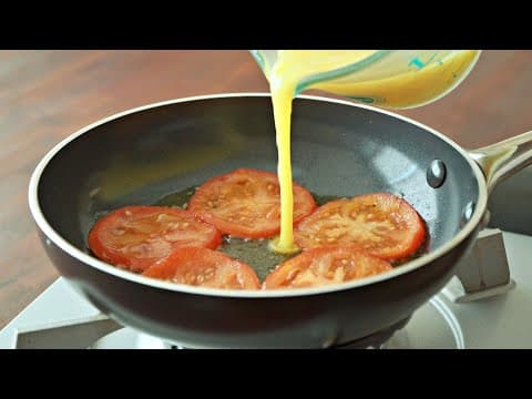 토마토에 달걀을 부어보세요🙏🏻  간단하고 맛있어서 아침식사로 최고입니다.