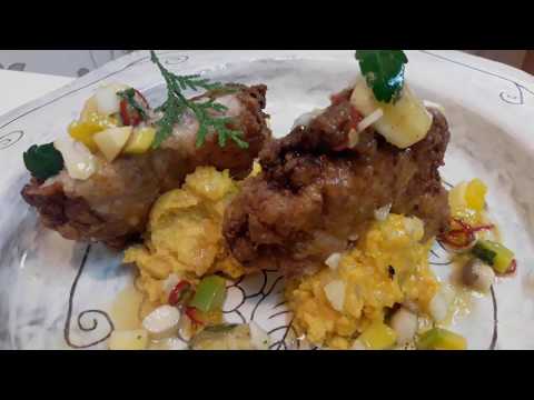 강슆:) 치킨 만들기 / 후라이드 치킨과  단호박 매시 그리고 과일 살사~ (Fried drumstick & fruit salsa)