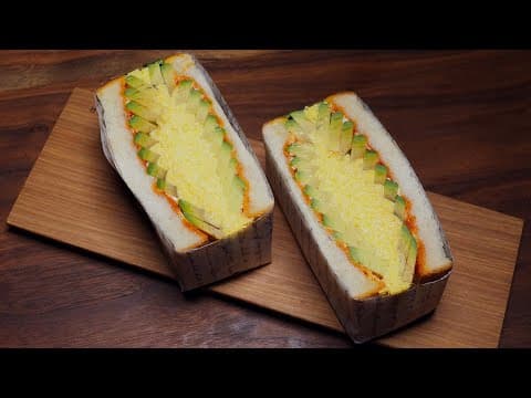 부드럽고 고소한 아보카도 계란 샌드위치, 예쁜 소풍도시락 만들기(4K)