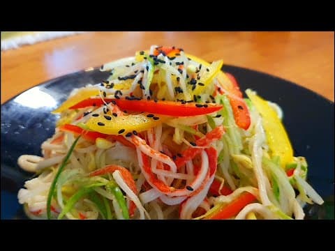 냉장고 털어서 후다닥 만드는 새콤달콤 맛있는 콩나물오이반찬👍 여름에는 이만한 거 없습니다💯 맛있는 콩나물오이냉채