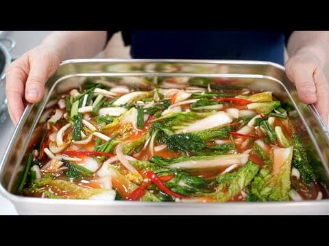 설날에 느끼함으로 답답한 속 뻥~~ 뚫어줄 얼갈이물김치! ※ 명절 식탁에 필수 ※(eolgarikimchi/ Winter Cabbage Kimchi ENG SUB)