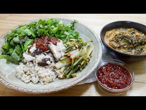 보리밥 열무 비빔밥 ( boiled barley )