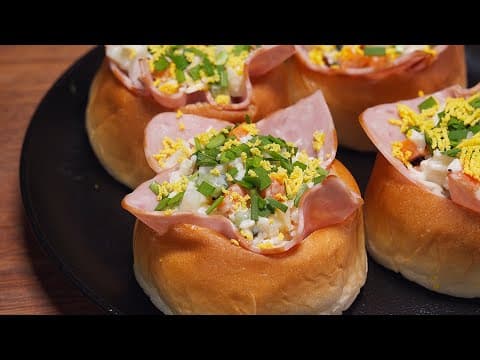 예쁜 사라다 꽃빵! 모닝빵 샌드위치 | 소풍 도시락 만들기