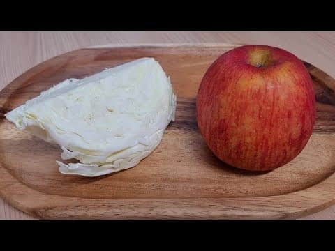 양배추와 사과는 이렇게 드세요🍎 간단한데 너무 맛있어서 저녁에 매일 먹어요(양배추사과요리,양배추사과다이어트)
