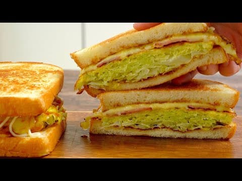 아삭아삭 두툼한 양배추 토스트는 이렇게 만들어보세요. 영양만점 정말 맛있어요🔥🔥