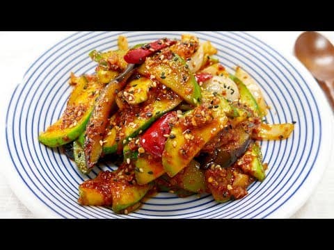 호박볶음 ( Stir fried green pumpkin )