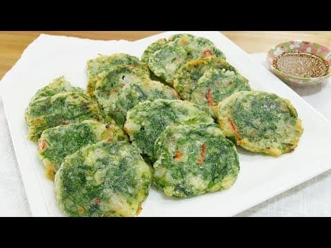 파래 해물전 ( Green laver and Seafood Pancakes )