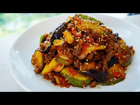 가지 싫어하는 조카가 한그릇 싹~! 비운 바로 그 요리✔︎ 매일 해달라네요.. [호박가지볶음 (+고기) ]