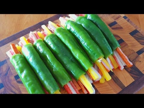 고추전 이렇게 부쳤더니 겉은 바삭하고 속은 아삭해요!! 먹어도 먹어도 살안찌는 고추전 (명절 고추튀김) NO 밀가루 NO 계란~