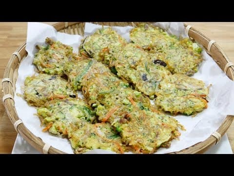 잡채전 ( Glass noodles stir fried with vegetables Pancakes )