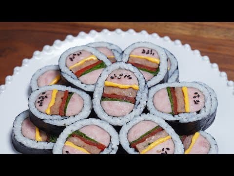 [초간단 레시피] 김밥속에 햄버거가 쏙! 햄버거 김밥 만들기 4K