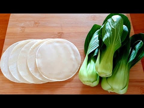 남은 만두피와 청경채는 이렇게 드세요❗처음 만들어본 요리가 너무 맛있어서 소개해드려요👍아무도 만두피라고 상상하지 못하네요^^