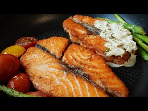 홈파티 최고의 요리! 연어스테이크 레스토랑처럼 굽는 비법 (타르타르소스)