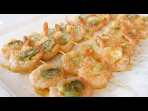 쉽다! 맛있다! 새우, 대파만 꽂으면 되는 초간단 명절전